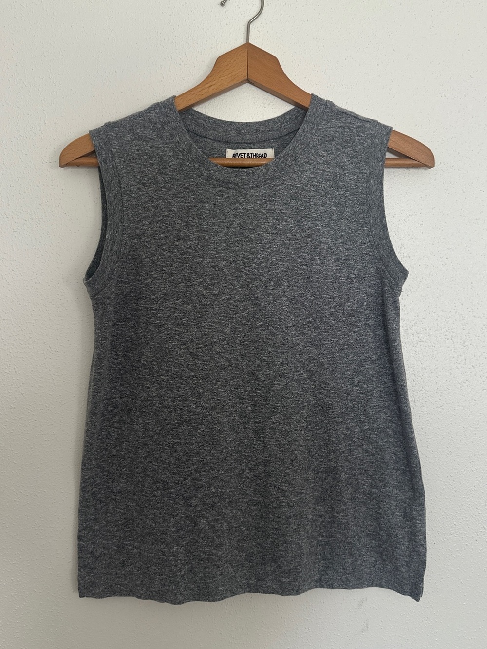 Madewell Rivet & Thread Gray Heather Crewneck Tank Top Sleeveless Shirt XXS